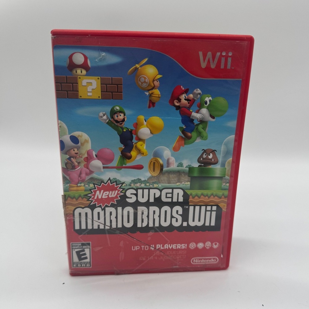 New Super Mario Bros. Wii Nintendo Wii Game Red Case CIB Complete Manual